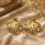 گوشواره مینیمال طلایی طرح برگ